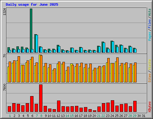 Daily usage for June 2025