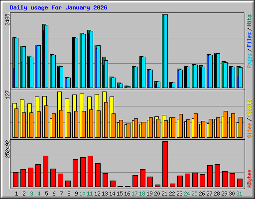 Daily usage for January 2026