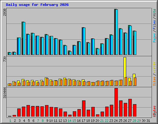 Daily usage for February 2026
