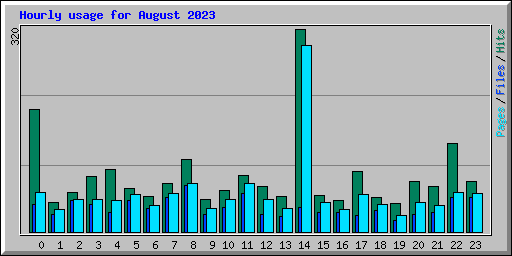 Hourly usage for August 2023
